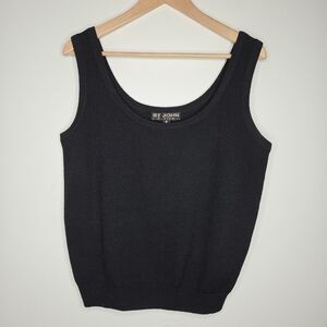 ST. JOHN BASICS Scoop Neck Santana Knit Top Tank Black Size M